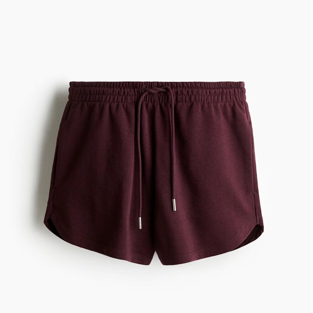 H&M Burgandy Drawstring Sweatshorts M NWT